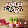 Picture Frame Black Round Wall Hanging Wooden Picture Frame Holder