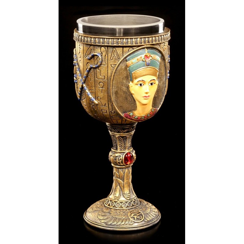 Goblet with Egyptian Nefertiti Emblem Fantasy Decorative Figure