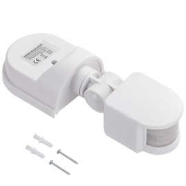 Greluma 1 x AC 220V-240V PIR Body Motion Sensor Infrared Light Switch, Waterproof Outdoor IP44 Light Switch for Home with 180° Detection Range