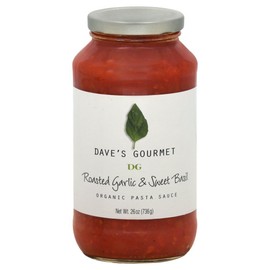 Dave's Gourmet Pasta Sauce, Roasted Garlic, Sweet Basil 25.5 OZ (Pack of 3)