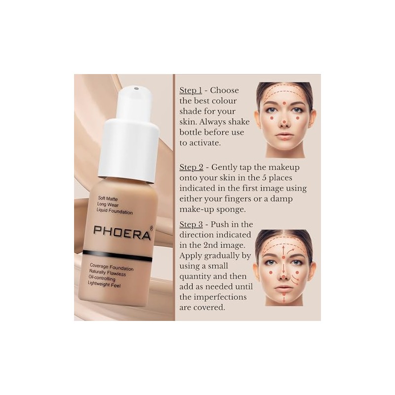 Foundation, Full Coverage Foundation, Soft Matte, Oil Control Foundation Makeup