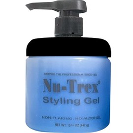 NU-TREX Styling Hair Gel 15.75oz. with pump. Light Hold. Crystal Clear Blue, Flake Free, Water Base. Manufacturer Direct by Gabel's