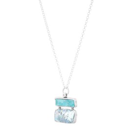 Silpada 'Dreams Possible' Sterling Silver Roman Glass and Turquoise Pendant Necklace, 18" + 2"