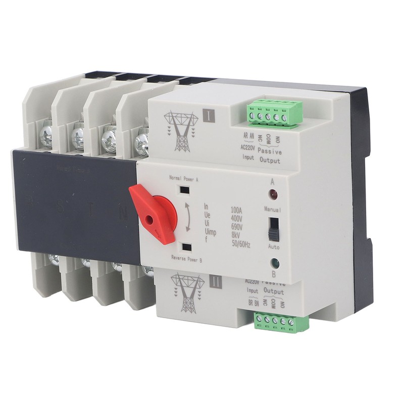Dual Power Automatic Transfer Switch 4P Fast Switching AC400V 100A