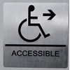 Accessible Right Arrow Sign -(Aluminium,Silver,Size 9X9)-The Sensation Line