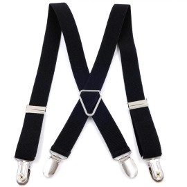 Adjustable X-Back Suspenders for Pants – Elastic 4-Clip Design for Comfortable Everyday, Formal & Event Wear