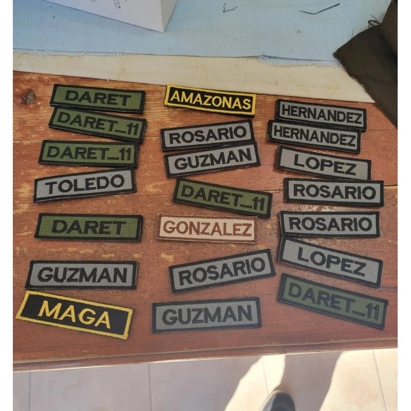 Parche Portanombre Personalizado Varios Colores Velcro