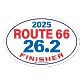 Charmed Running Brand Route 66 Marathon 26.2 Finisher Car Magnet with Custom Year Option