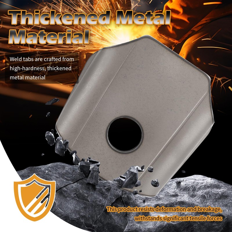 4PCS Weld on Tabs Kit,3/8" Hole Metal Weld Tabs
