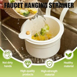 2025 New Faucet Hanging Strainer, Dumping Sink Strainer Basket, Hanging Draining Basket for Kitchen, Kitchen Sink Food Waste Catcher for Dishwashing, RV, Small Spaces - Green