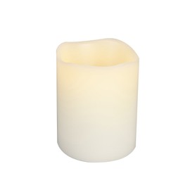 Everlasting Glow LED Wax Melted Edge Candle, Bisque Color, 3" x 4"