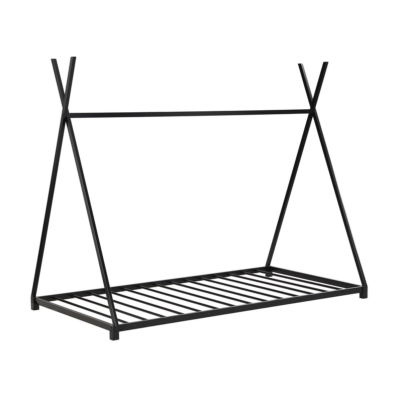 SOFTSEA Twin Floor Bed House Platform Bed Frame with Triangle