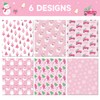 Pink Christmas Wrapping Paper 6 Sheets, Santa Claus Snowmen Gingerbread