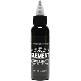 ELEMENT TATTOO SUPPLY - Phantom Black Tattoo Ink - Professional Tattoo Ink & Supplies for Outlining, Shading, & Blending - Tribal Tattoo Ink - Permanent - 2 oz Bottle