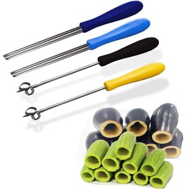 4 Pcs Zucchini Squash Cucumber Corer Vegetable Corers Drill Stainless Steel Core Remover Coring Tool Kitchen Stuffed Vegetables Veggies Seed Remover Tools Remove Seeds Eggplant 10" Long Gadgets