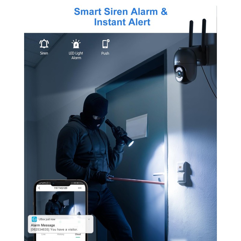 Xega 4G LTE Surveillance Camera with SIM Card Outdoor, Wired