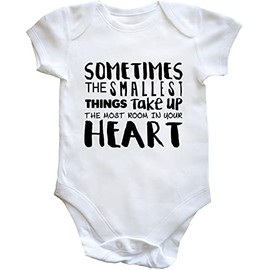 Hippowarehouse Sometimes the smallest things take up the most room up in your heart baby vest bodysuit (short sleeve) boys girls