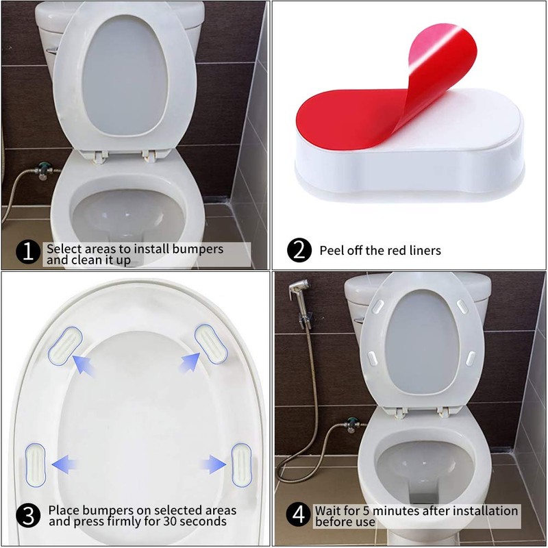 Bidet Toilet Seat Bumper With Strong Adhesive - Replacement Kit,