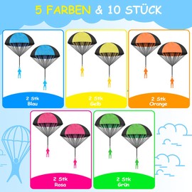 BBjinronjy Children's Parachute Toy, Pack of 10 Parachute Toy, Hand Throw, Army Men Parachute Toy, Exciting Outdoor Flight Toy for Children and Adults, Airland Heroes