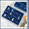 Henoyso 2 Pieces Blue Velvet Watch Tray Jewelry Organizer 12