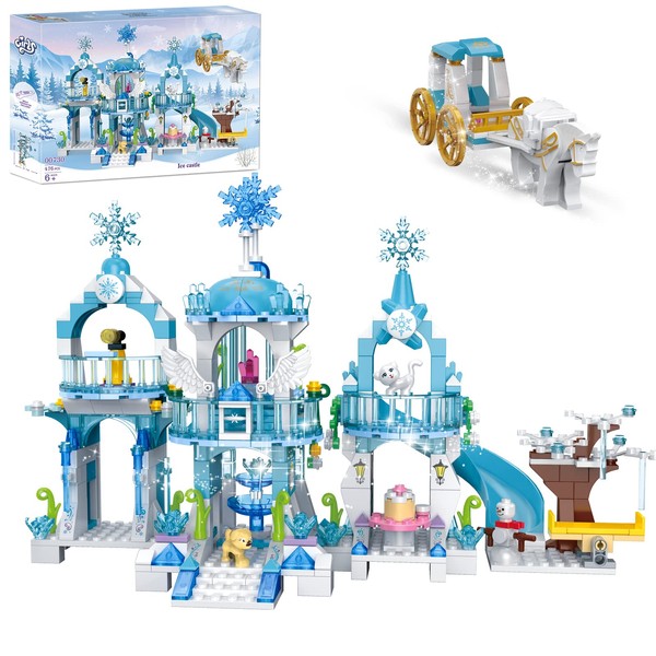 COGO Friends Girls Princess Castle Building Blocks Frozen Castle Building Toy Sets Princess Toy for Girls from 6 Years Creative Gift Educational Toy 477 Pieces