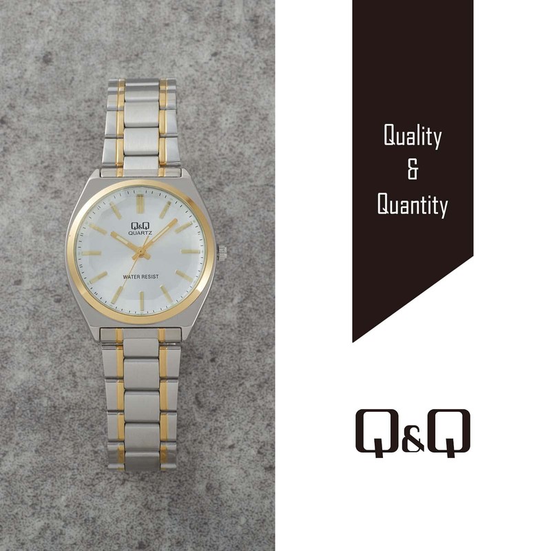 Citizen Q&Q QB78 Analog Wristwatch, Waterproof, Metal Band, and Others,