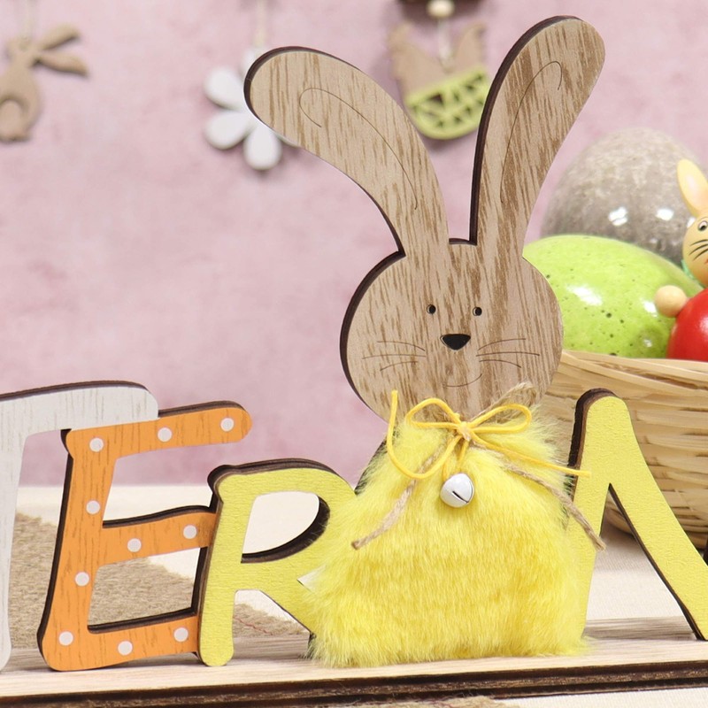 com-four® Decorative Easter Stand-Up Display, Decorative Lettering for Easter, Self-Standing
