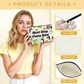 Mxrymvu Costa Rica Lover Gift Makeup Bag Costa Rica Travel Gifts Funny Travel Gifts for Women for Bestie Mom Travelers Cosmetic Bag National Belief Gift for Graduation Mothers Day Christmas