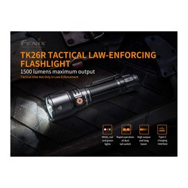 Fenix TK26R 1500 Lumen White/red/Green LED Hunting Flashlight, Rechargeable Battery with EdisonBright Accessory Carry case Bundle