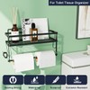 ESOW Paper Towel Holder with Shelf Storage, Adhesive Wall Mount