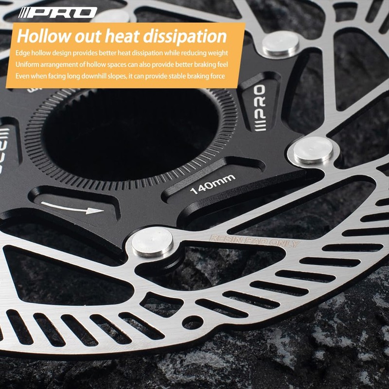 Bicycle Disc Brake Rotor, Center Lock, 140/160mm, Black/Silver (140mm)