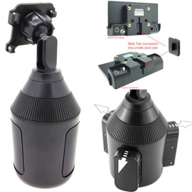 Low Profile Drinks Cup Holder Mount for Sirius XM Onyx Plus Lynx Satellite Radio w/Single T (XM) Delphi Skiff & AMPS Pattern