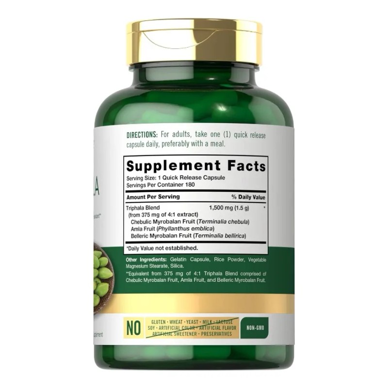Triphala 1500mg Digestión Óptima Antioxidante 180 Americano