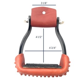 AJ Tack Black Aluminum Barrel Racing Stirrups with Tanned Leather Tread