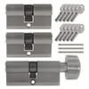 3 x Door Cylinder Lock 70 mm & 80 mm