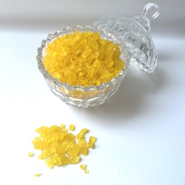 SweetGlob Old Fashioned Medium Rock Sugar Candy Gems, Lump Sugar Rock Crystals (1 Pound, Yellow Mango)