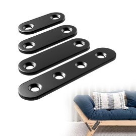 Uncle yang Black Stainless Steel Elbow Connectors - 40pcs (36/47/57/77×16mm) for Shelves, Furniture, DIY