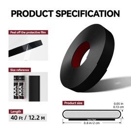 JSIWOTH 0.79in × 40Ft Peel and Stick Wall Molding Trim - Flexible Self Adhesive Molding Trim for Walls, Edges, Borders, Window Frames, Backsplash Tiles - Matte Black Waterproof Trim