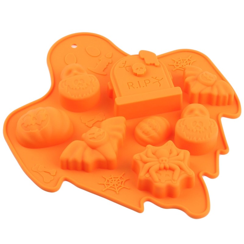 YIMINGMOLD 8 Cavity Ghost Halloween Silicone Candy Molds