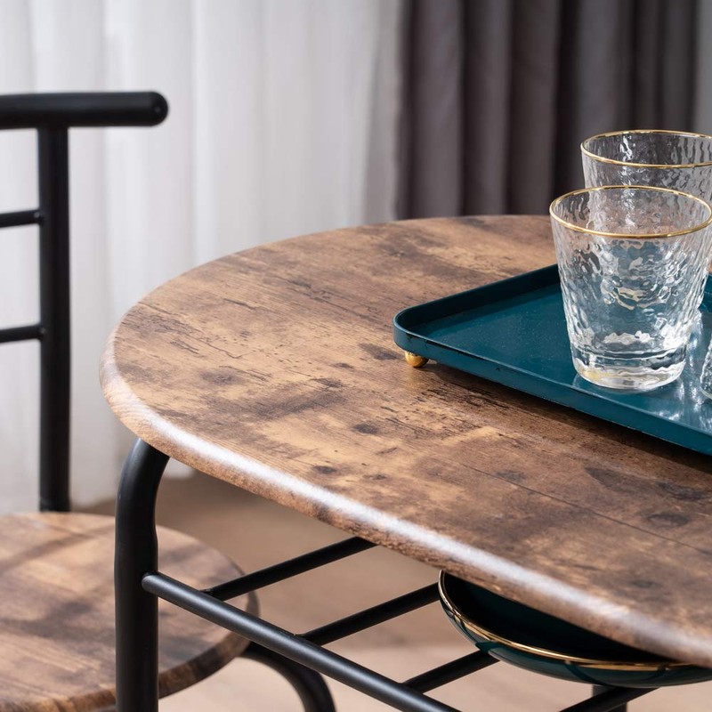 FCH 3 Piece Small Dining Table Set for 2, Oval