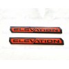 GMC 3PCS Gloss Black Red Door Rear Elevation Emblems Badge