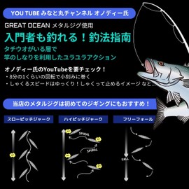 Great Ocean Metal Jig Slow Jig Set 150g 2-Piece Set Phosphorescent Offshore Tachi Fish Blue Fish Root Fish