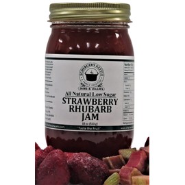 Strawberry Rhubarb Jam, All Natural/Low Sugar, 18 oz