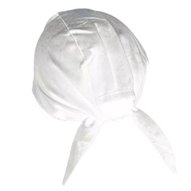 Estationeryhouse Indian Sikh Punjabi Patka Headwear, Cotton Biker Skull Cap, Bandana Hair Wrap Cotton with Tie Back Strings (UK, Alpha, One Size, White)