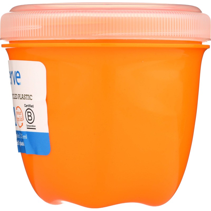 Preserve 8 oz 1 Count Round Orange Food Storage Container,