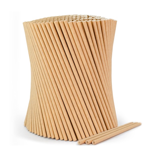 Wisefood Paper Straws, Pack of 500 Brown Paper Straws, Diameter