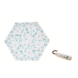 Akixen Women's Folding Umbrella, Ultra Lightweight, UV Protection, 6 Ribs, Heat Blocking, Light Blocking, UV Protection Umbrella, Portable, Convenient Storage Pouch, For Both Sunny and Rainy Weather,