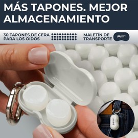 PQ Tapones de Cera para Dormir - 30 Tapones de Cera de Silicona para Dormir y Nadar para los Oídos para Cancelación de Ruido & Protección para los oídos