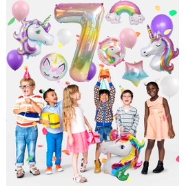 4th Birthday Decorations - Girl Party Supplies with Number 4 Foil Balloons