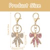 oupool Bow Keychain 2pcs Rhinestone Bowknot Keychain,Gold Bow Keychain,Pink Bow